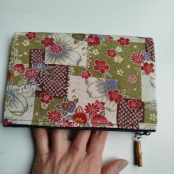 Chirimen pouch Green