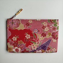 Chirimen pouch Red