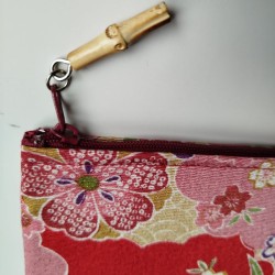 Chirimen pouch Red