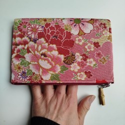 Chirimen pouch Red