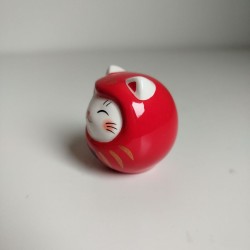 Neko-Daruma with OMIKUJI -Red