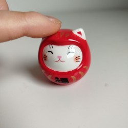 Gatto NekoDaruma con Omikuji -Rosso