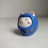 Neko-Daruma with OMIKUJI -Blue