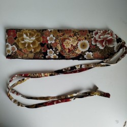 Obi belt in japanese cotton -Crane gold