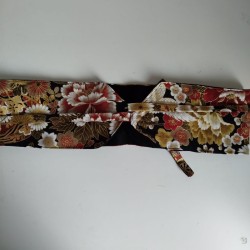 Obi belt in japanese cotton -Crane gold