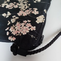 Mini shoulder bag -Cherry blossoms Black