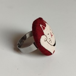 Anello Bottone Gatto bordeaux