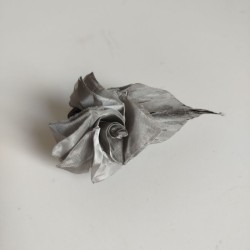 Pin-brooch Rose metal origami