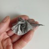 Pin-brooch Rose metal origami