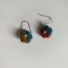 Plum flower earring Bluegreen