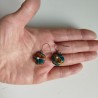 Plum flower earring Bluegreen