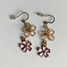 Cherry and metal flower earrings