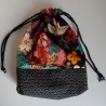 Kinchaku sack Colorful black