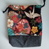 Kinchaku sack Colorful black