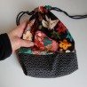 Kinchaku sack Colorful black