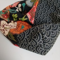 Kinchaku sack Colorful black