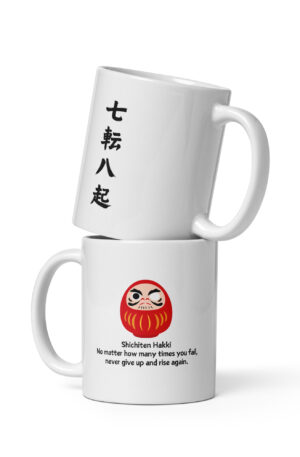 Perseverance Daruma Mug (With English Translation)