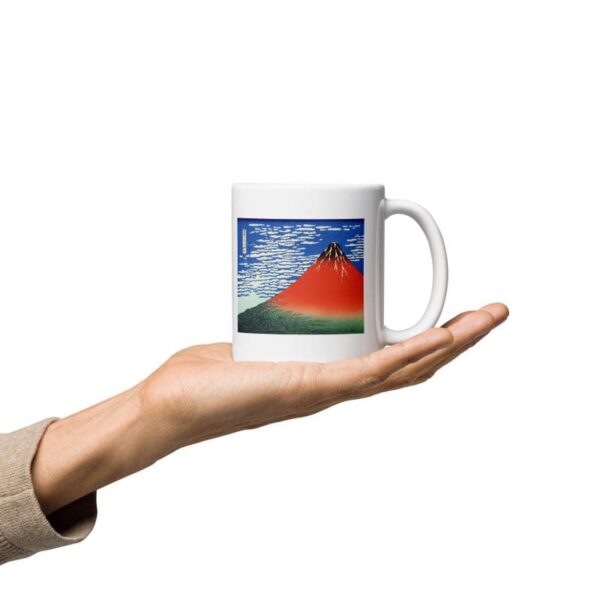 Hokusai red fuji mug